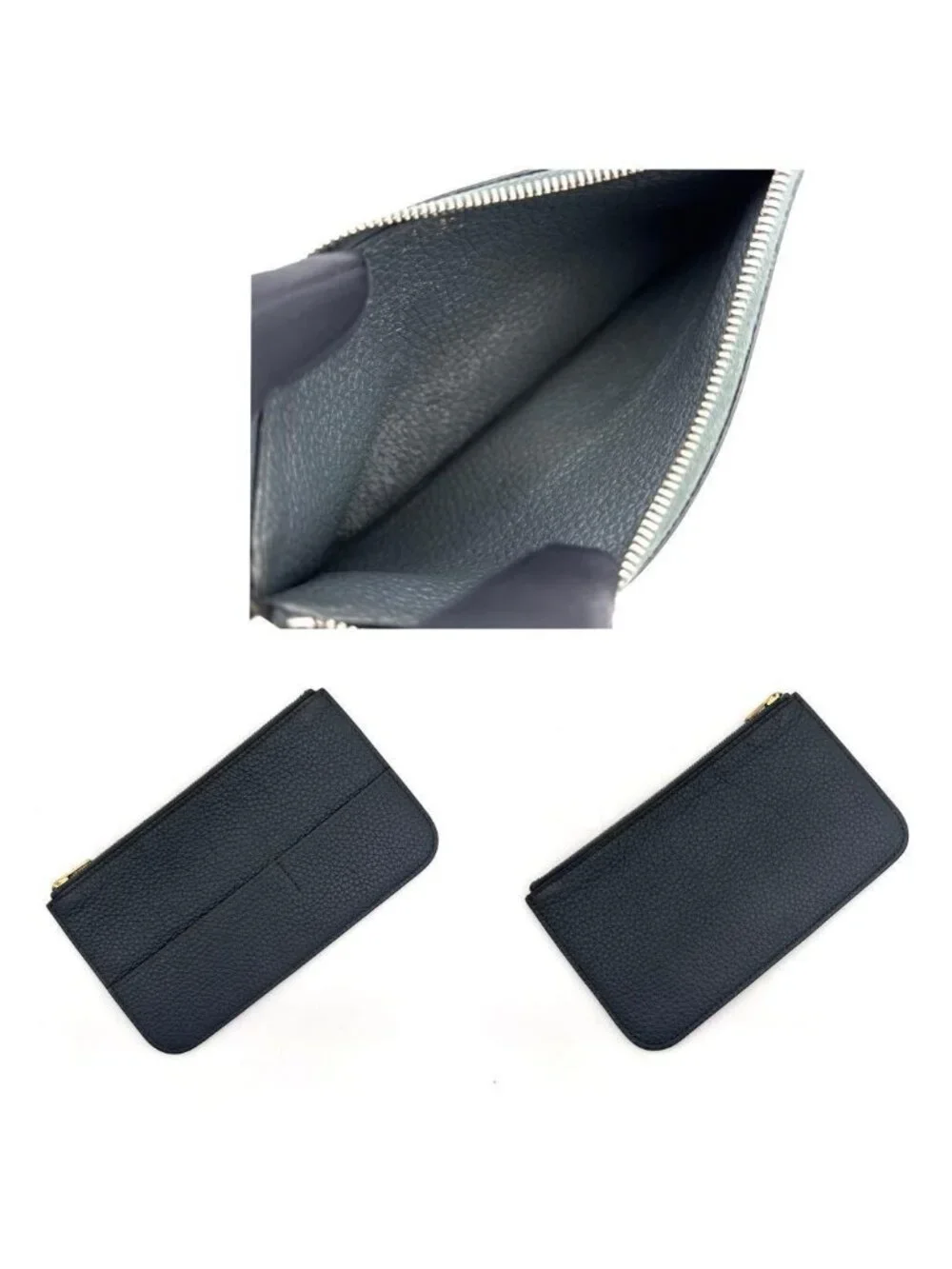 Hermes Dogon GM Togo Wallet Gray Silver Leather